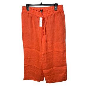 J.Crew $98 Wide Leg Seaside Pant in Linen Orange Size M